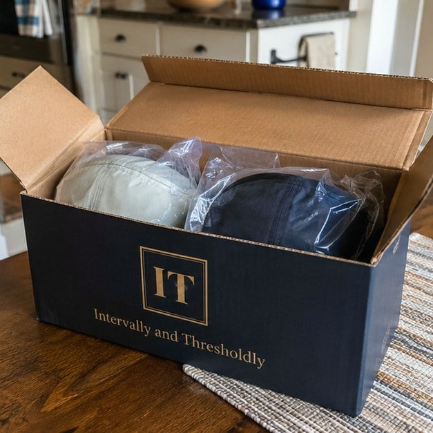 Personalized running hats — customer photo